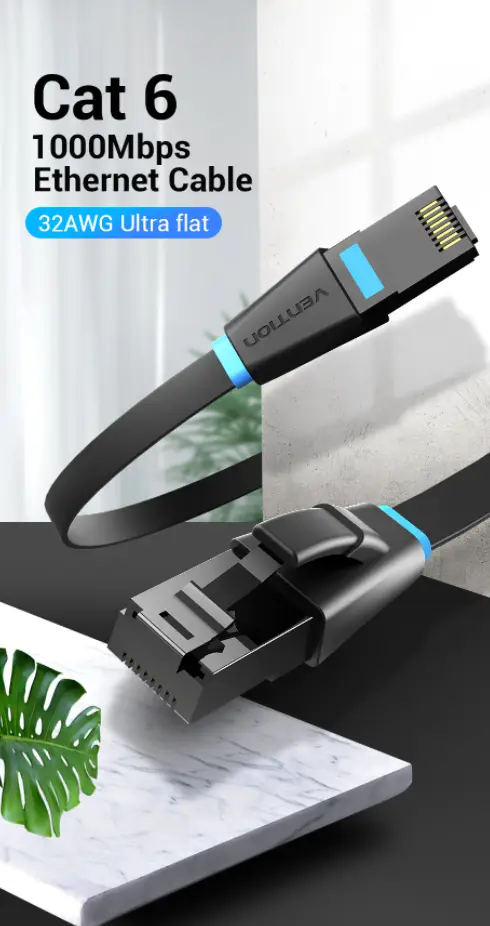 Патч-корд RJ45 Vention 2 м CAT6 1000 мбіт/c Чорний (1604224214) - фото 5 Патч-корд RJ45 Vention 2 м CAT6 1000 мбіт/c Чорний (1604224214) - фото 5