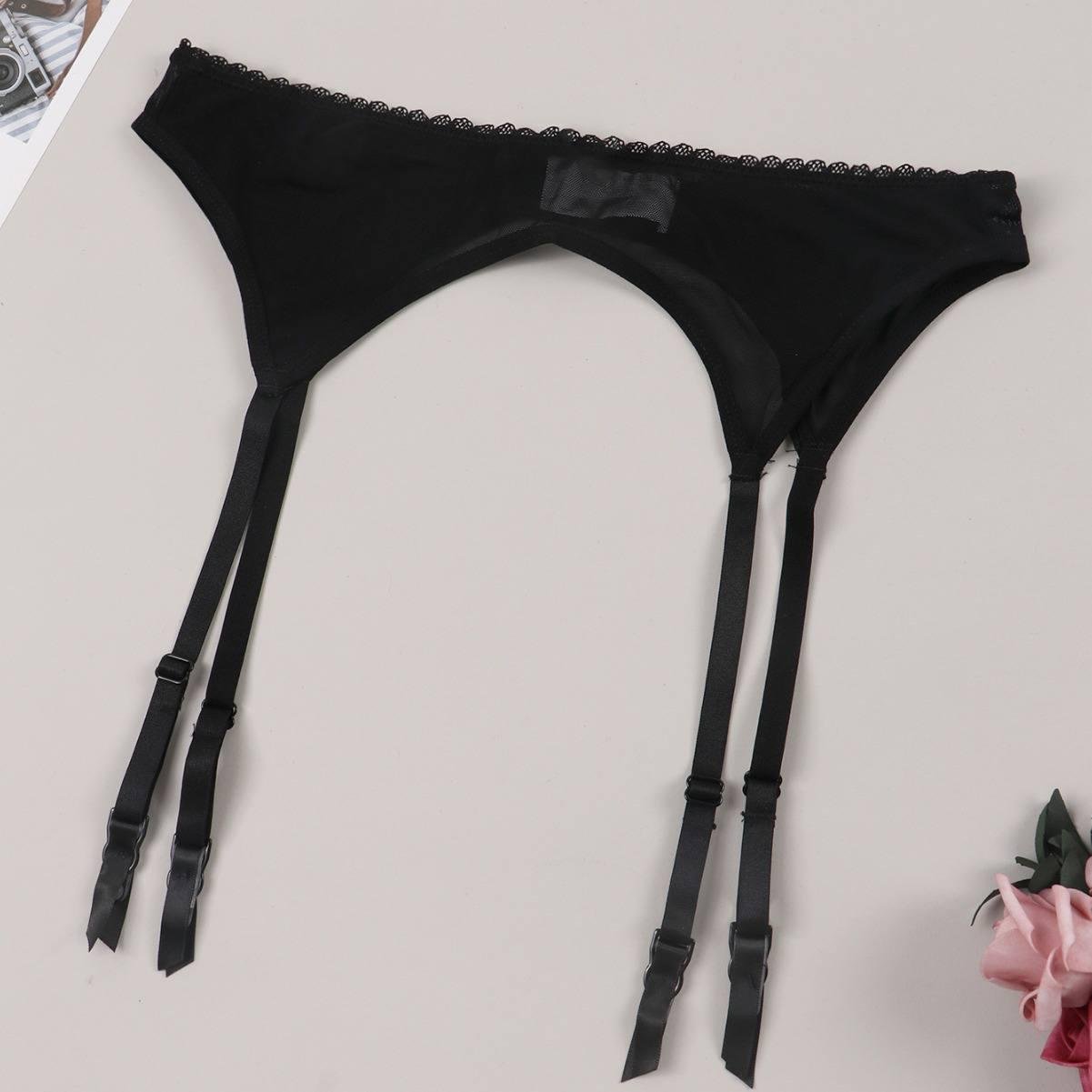 Пояс для чулок в сетку женский L Черный (012512) - фото 7