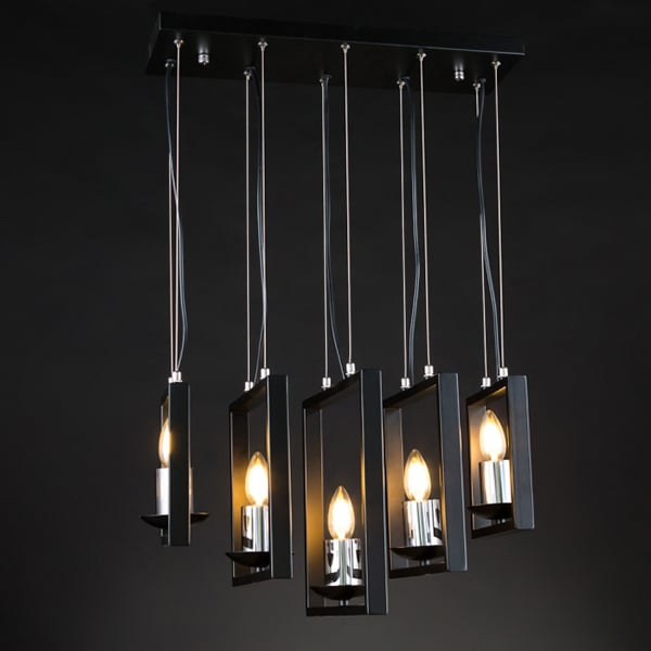 Люстра Flora на 5 свечей в рамках Черный (FZ009/5) Люстра Flora на 5 свечей в рамках Черный (FZ009/5)