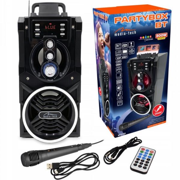 Акустическая система Media-Tech Partybox MT3150 18 Вт Bluetooth USB с микрофоном Черный (600032) - фото 7