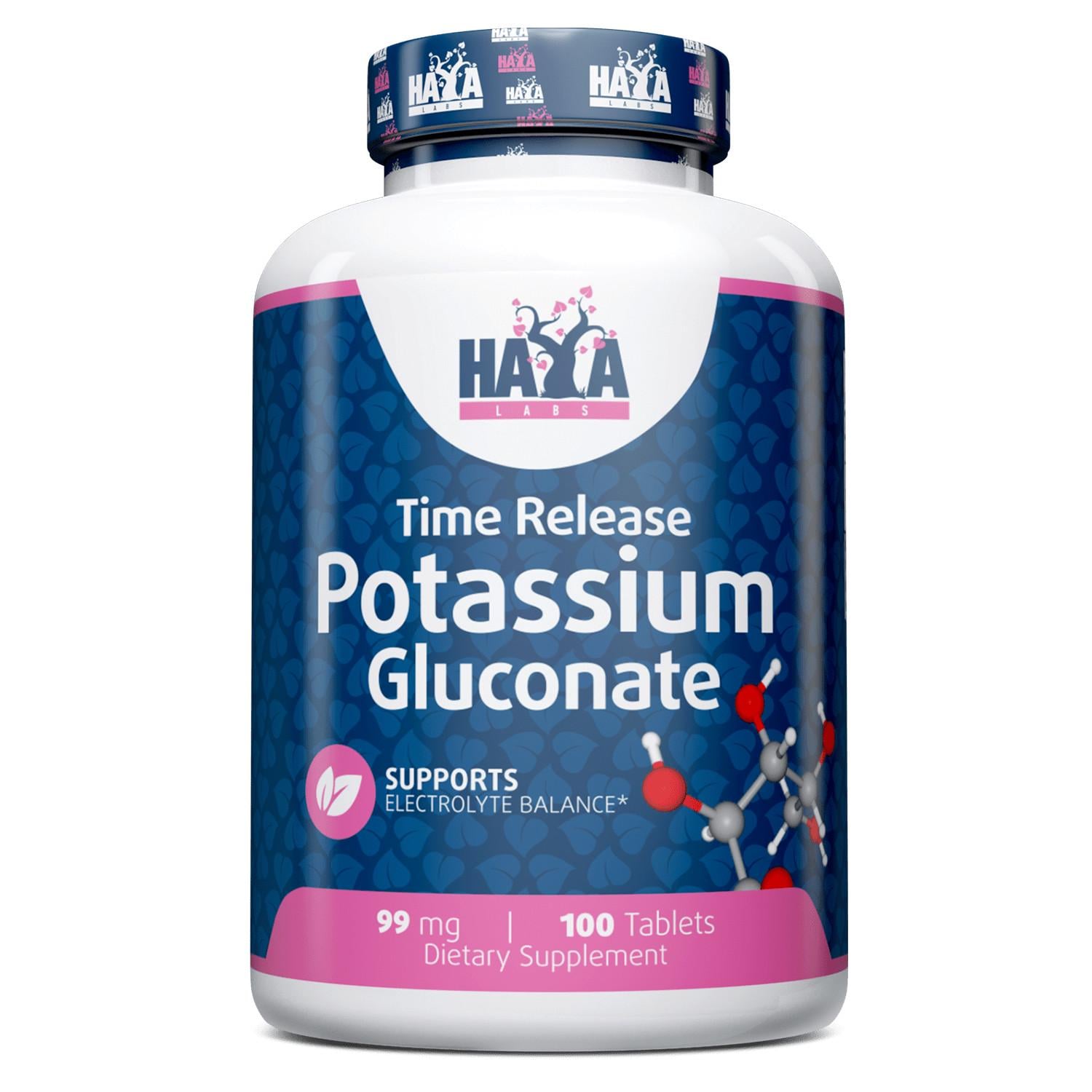 Калий глюконат Haya Labs Potassium Gluconate 99mg 100 tabl