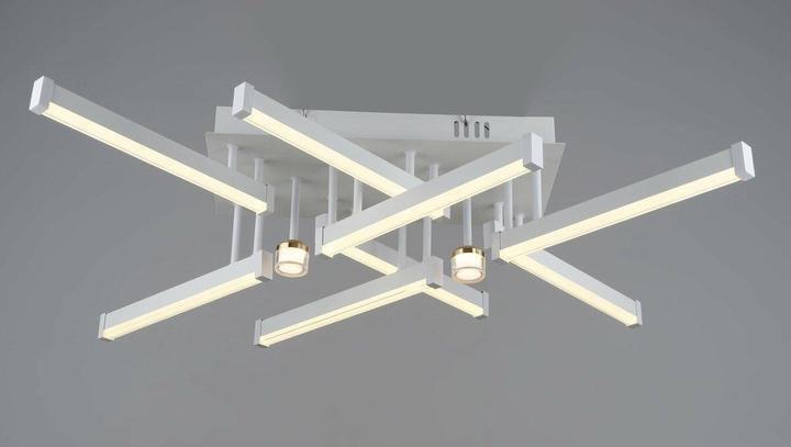 LED-люстра потолочная Sirius с линейными рассеивателями 3000/6500K IP20 B YH1315/8+2 WT 52W Белый/Золотой (28688430)