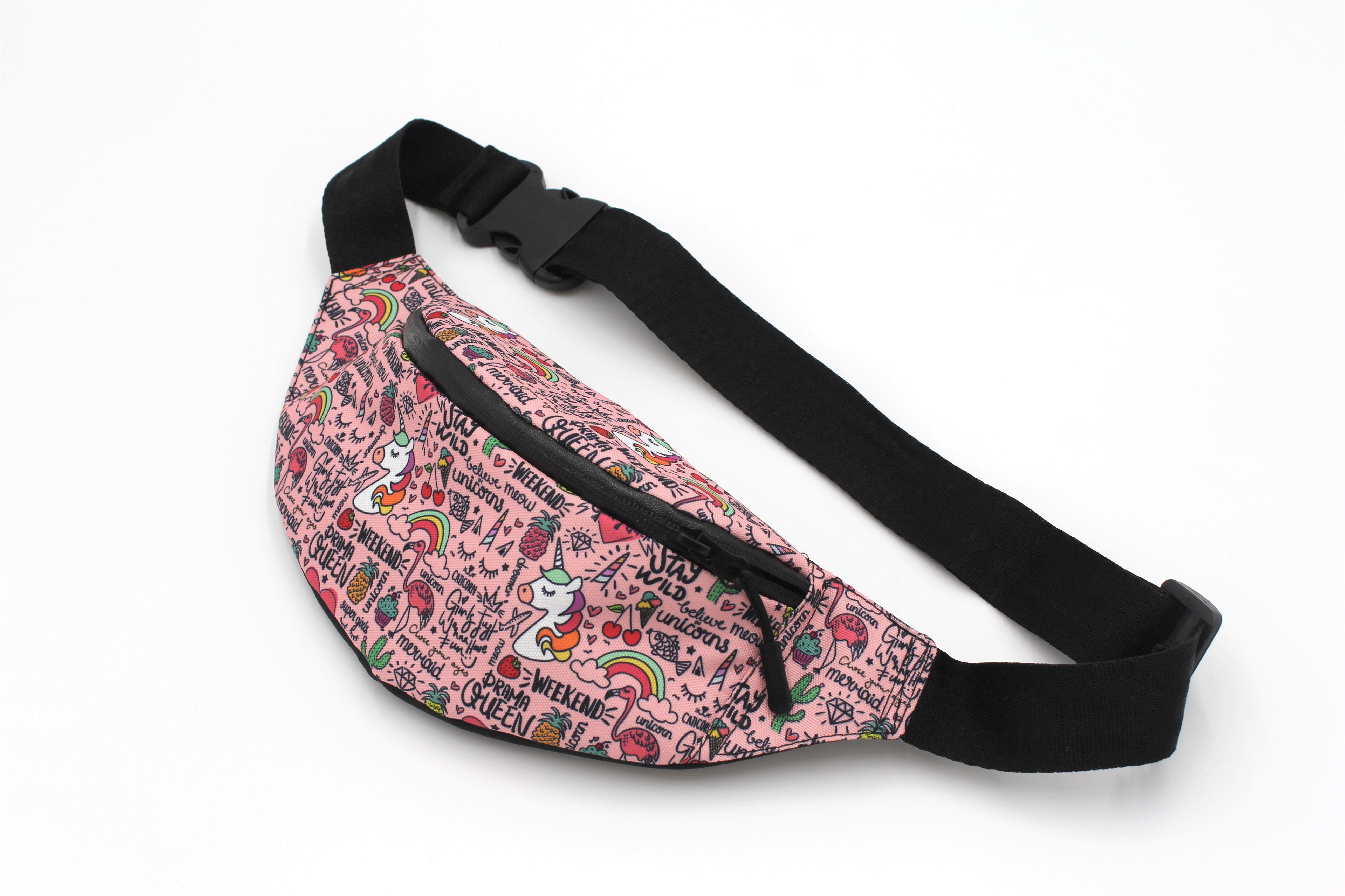 Сумка бананка для дівчинки Єдинорожки фламінго (BT-0238) - фото 2 Сумка бананка для дівчинки Єдинорожки фламінго (BT-0238) - фото 2