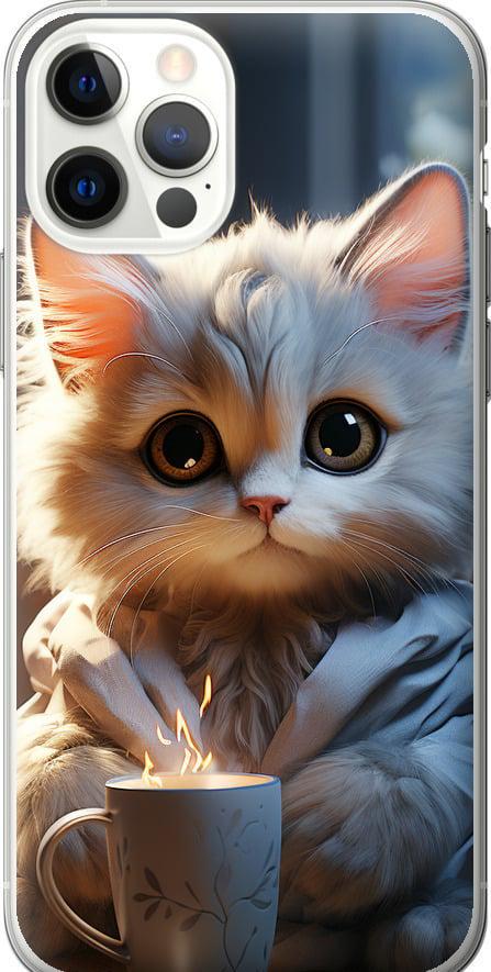 Чохол на iPhone 12 Pro Білий кіт (5646u-2052-42517)