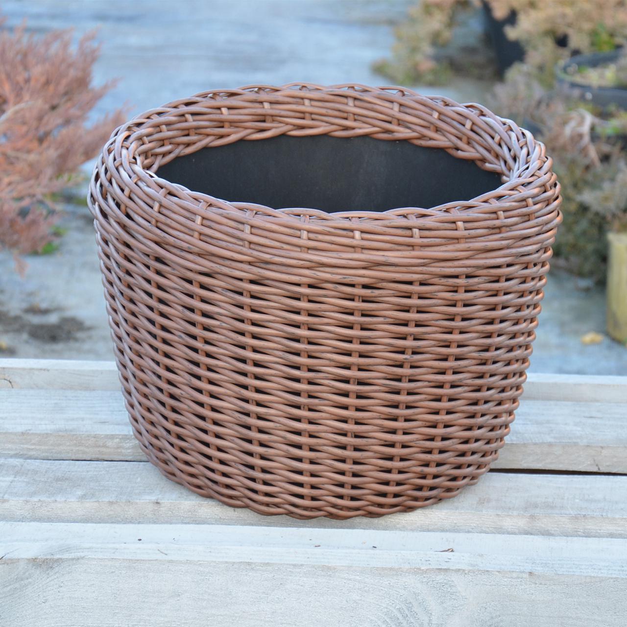 Кашпо для рослин з штучного ротангу 16 л Молочний шоколад (11717418) - фото 5 Кашпо для рослин з штучного ротангу 16 л Молочний шоколад (11717418) - фото 5