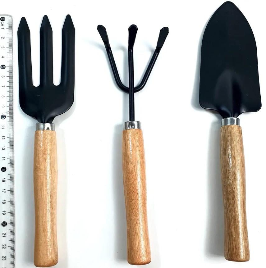 Набір ручних садових інструментів Garden Tools лопатка/розпушувач/вилка 3 пр. Дерево (25803259) - фото 3