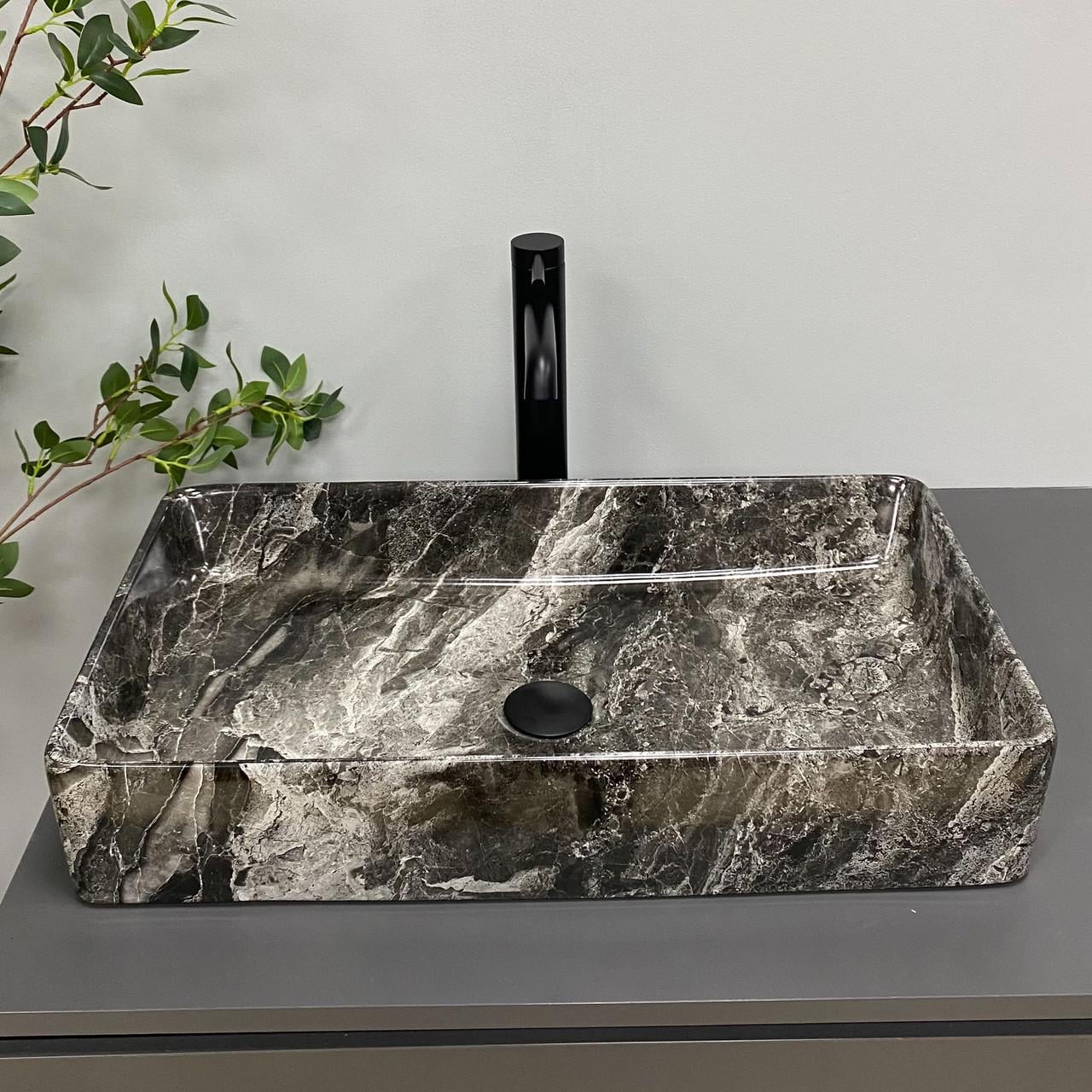 Умывальник VBI TRIEST накладной Anthracite marble (2958591991)
