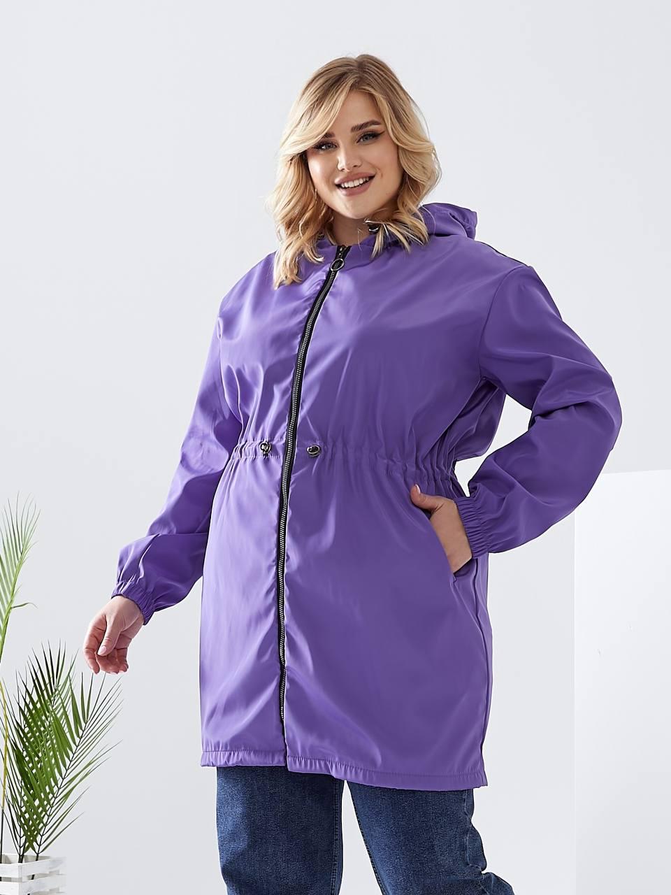 Плащ демісезонний Aiza А102 з капюшоном р. 42-44 Фіолетовий (11719157) - фото 7