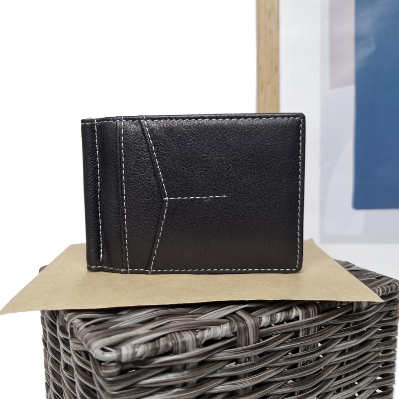 Затискач для купюр Helen Verde натуральна шкіра Чорний (677-129 black)