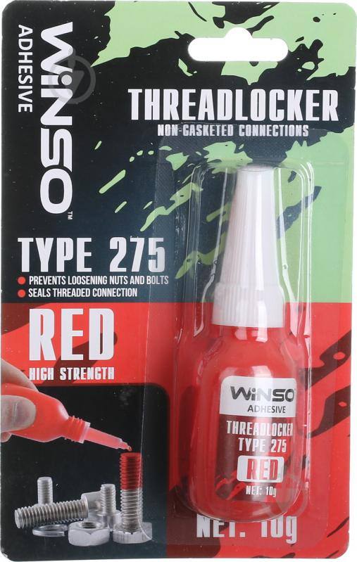 Фіксатор різьблення WINSO для нерозбірних з'єднань 10 г Червоний (28716230)