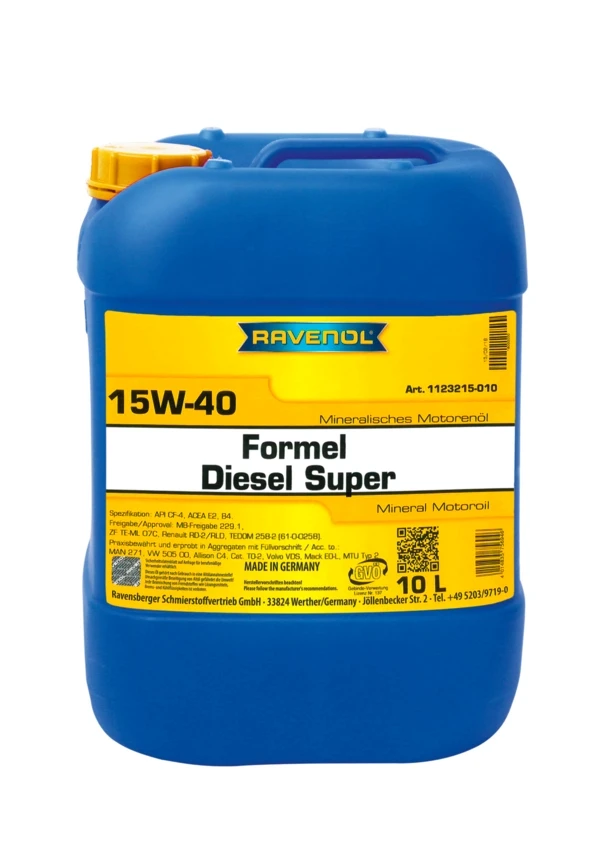 Моторное масло RAVENOL Formel Diesel Super 15W-40 минеральное 10 л (1123215-010)