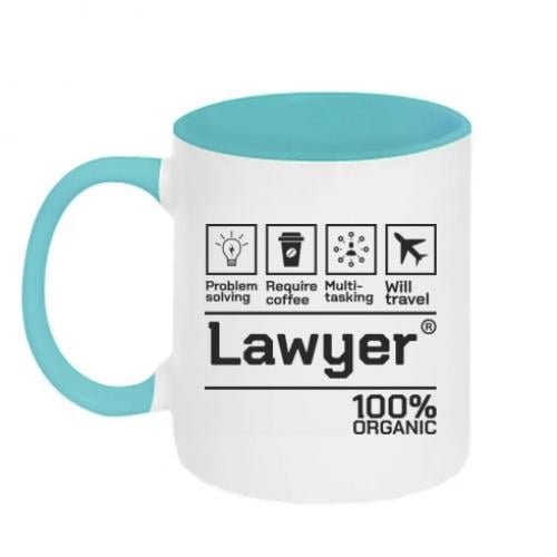 Чашка двухцветная Юрист 320 мл Белый с бирюзовым (17825266-64-203736)