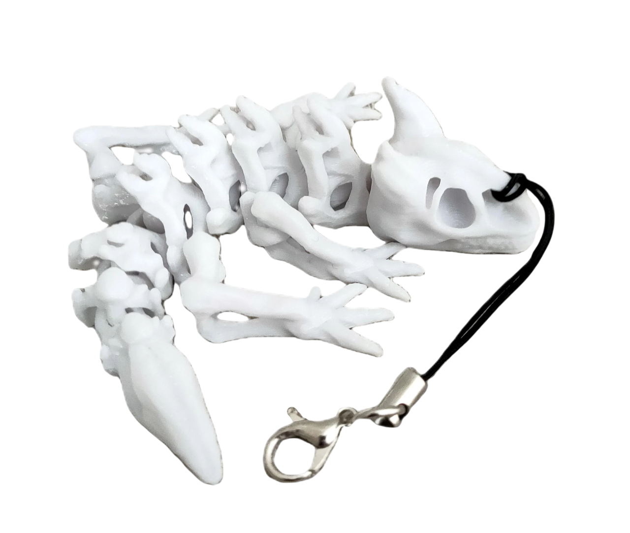 Брелок подвижный скелет Дракона 72х100х18 мм Белый (SKD-09G-BI)