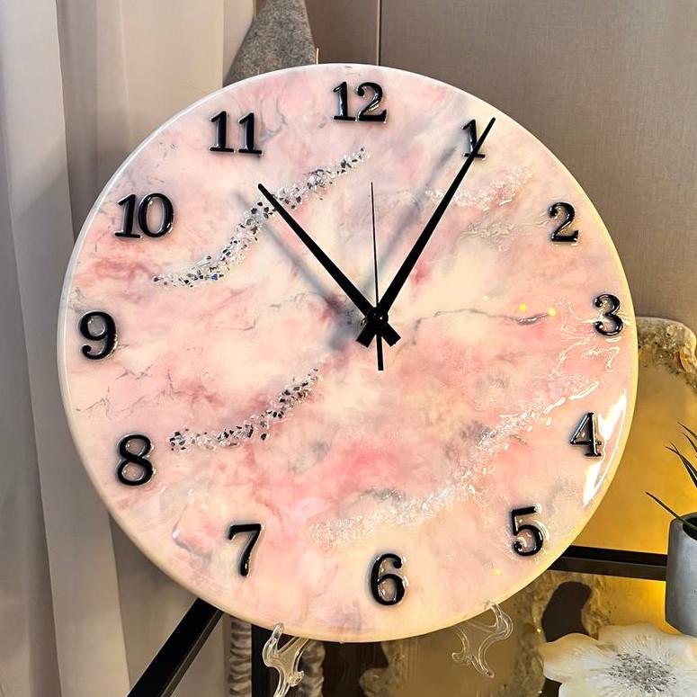 Часы настенные круглые из эпоксидной смолы EPOXY M167 60x60 см