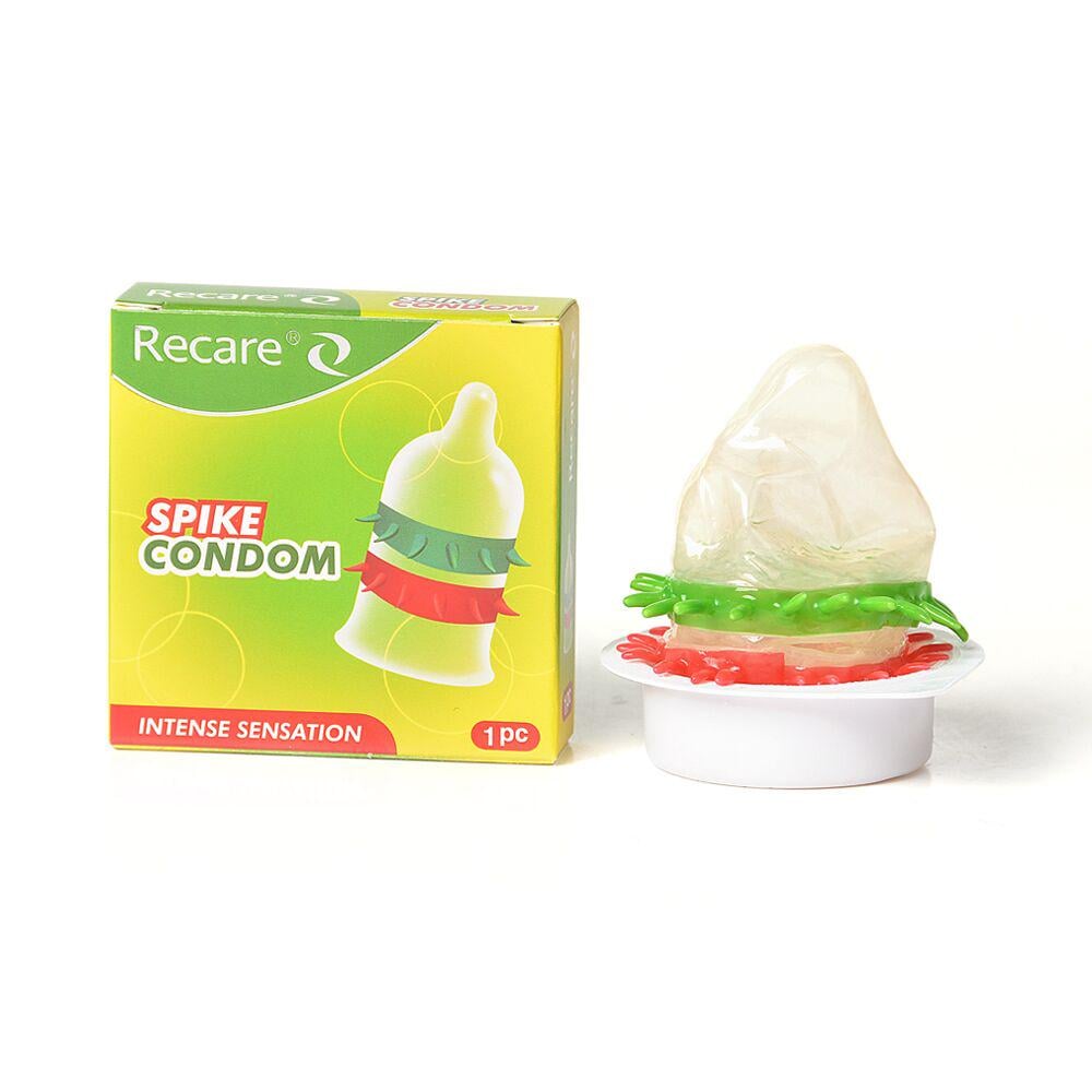 Презерватив Recare Spike Condom с рядами шипов Green