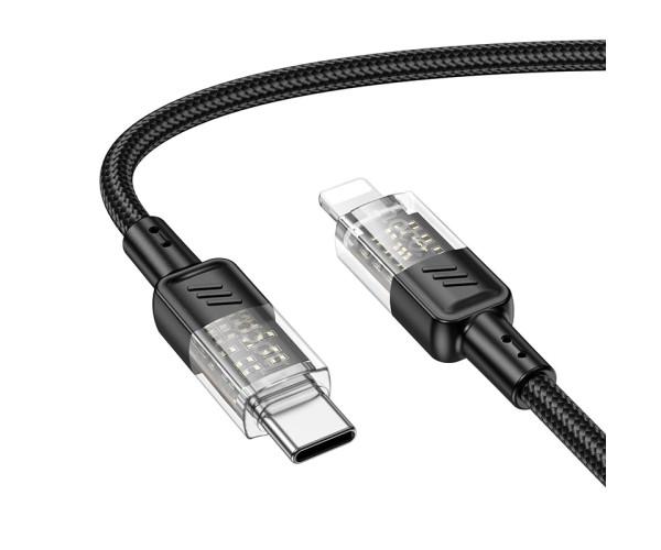 Кабель Data Hoco U129 PD27W Type-C to Lightning 1,2 м Black