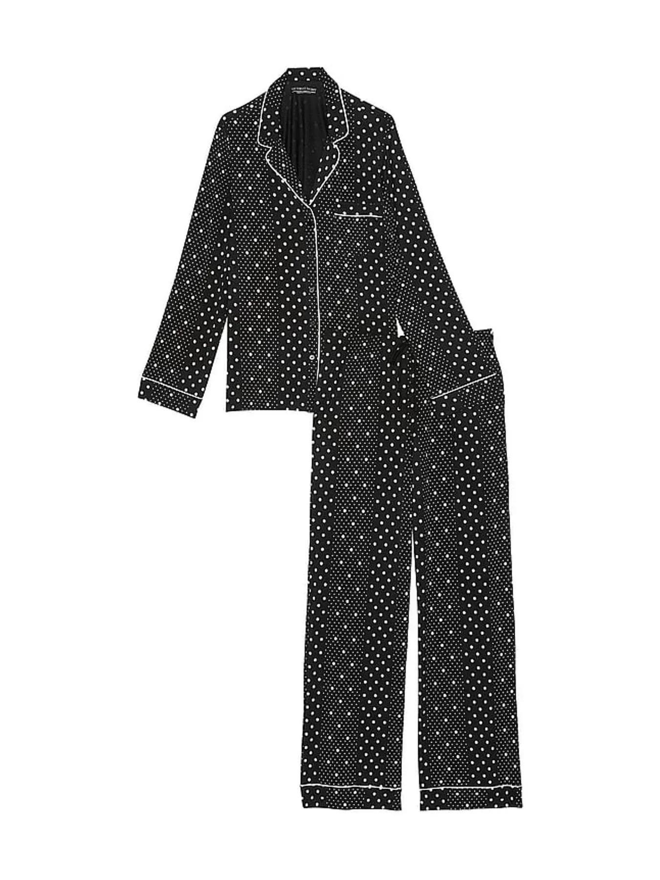Піжама модал сорочка/штани Victoria's Secret Modal Soft Dotted Stripe Long Pyjama Set Regular М Чорний (26811461D) - фото 3 Піжама модал сорочка/штани Victoria's Secret Modal Soft Dotted Stripe Long Pyjama Set Regular М Чорний (26811461D) - фото 3