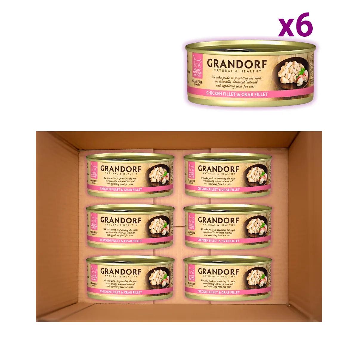 Корм для котів вологий Grandorf Філе курки та краба для дорослих котів усіх порід 70 г х 6 шт. (PGDCW0507) - фото 2