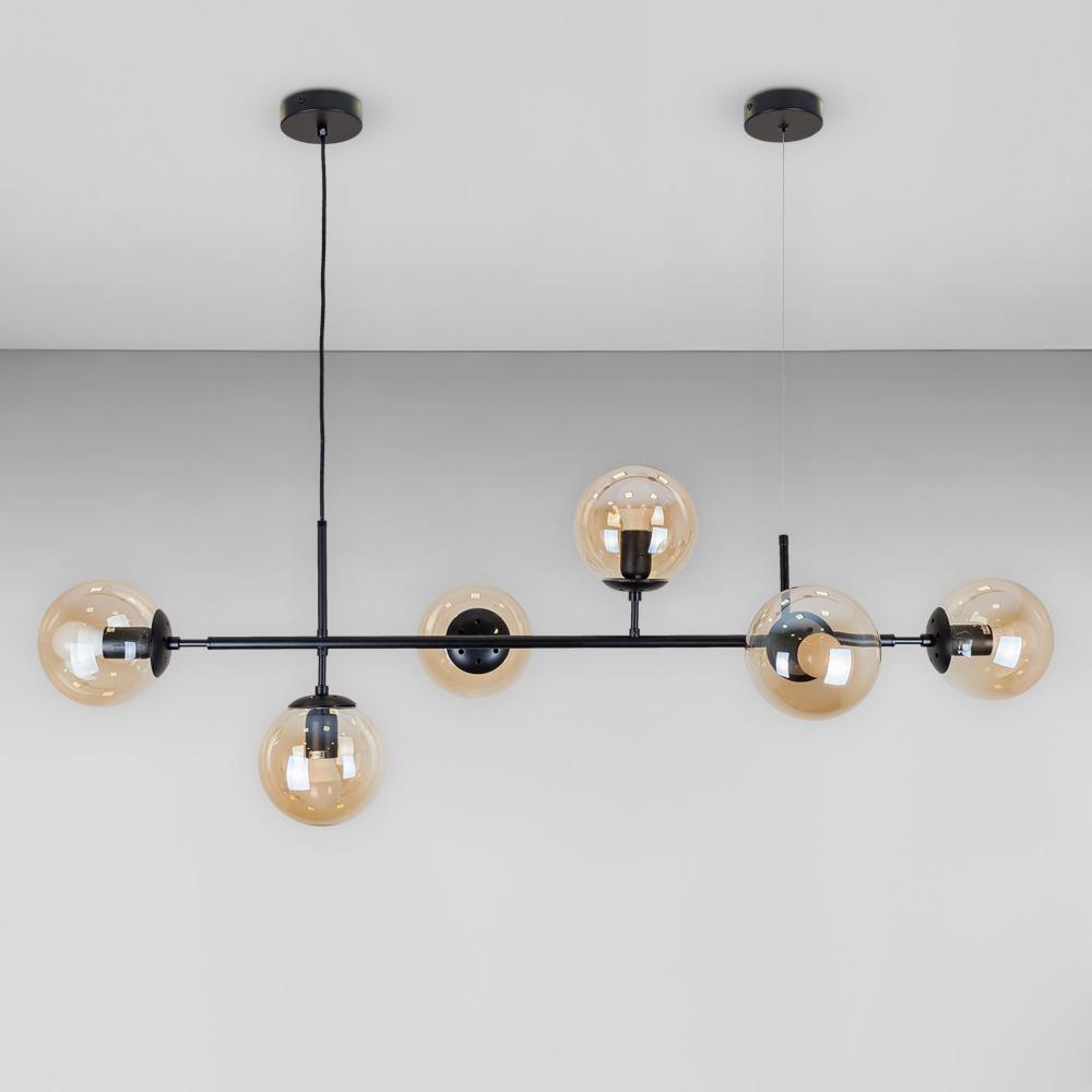 Люстра підвісна молекула Light House LS-18921-6 BK+BR Чорний/Коричневий