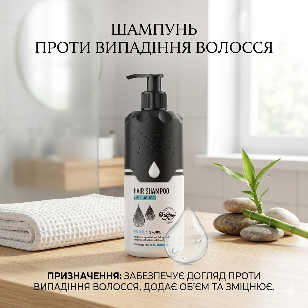 ᐉ Шампунь проти випадання волосся Nishman Anti Hairloss 480 мл