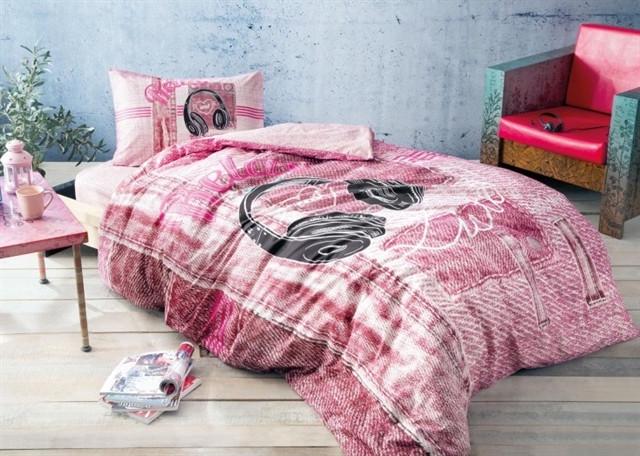 Постельное белье Tac Ranforce Teen Listen подростковое Розовый (2000022091244)