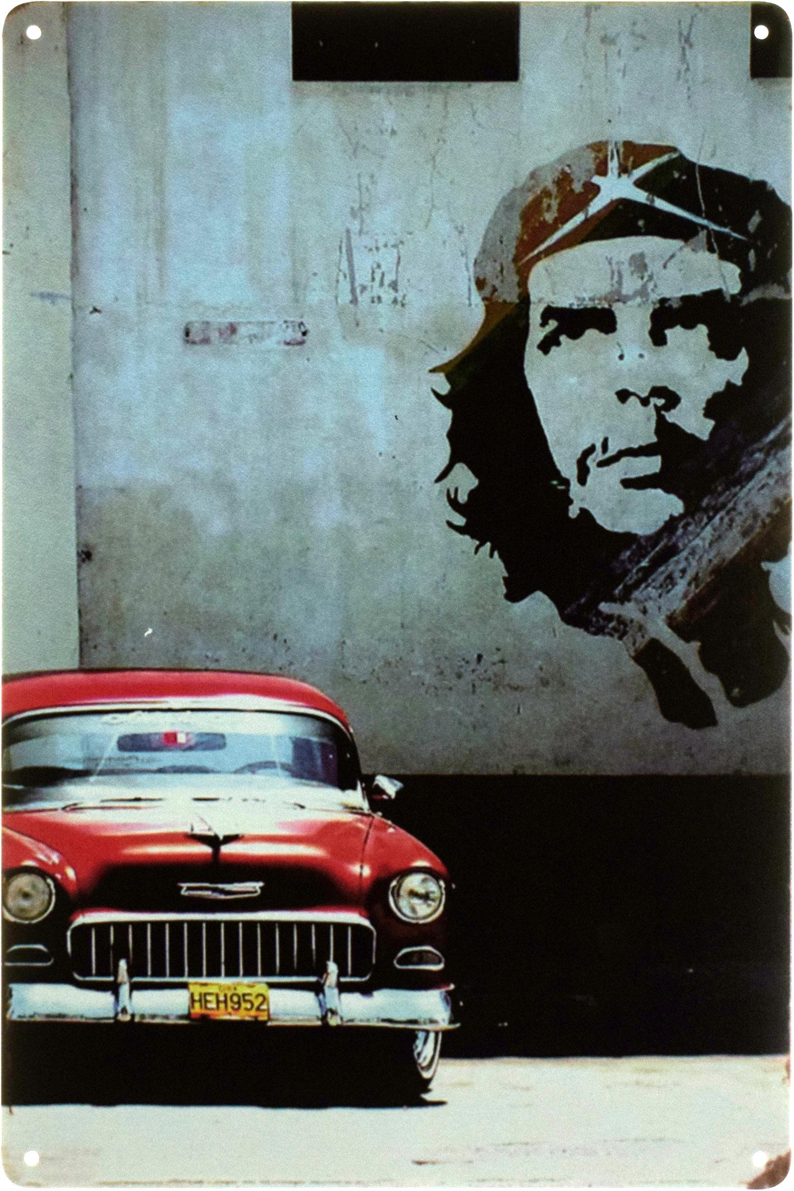 Металлическая табличка Че Гевара/Che Guevara Red Car 20x30 см