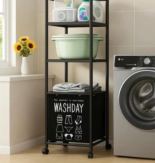 Кошик для зберігання білизни і 2 полиці для побутових приладдя (BW220) - фото 3 Кошик для зберігання білизни і 2 полиці для побутових приладдя (BW220) - фото 3