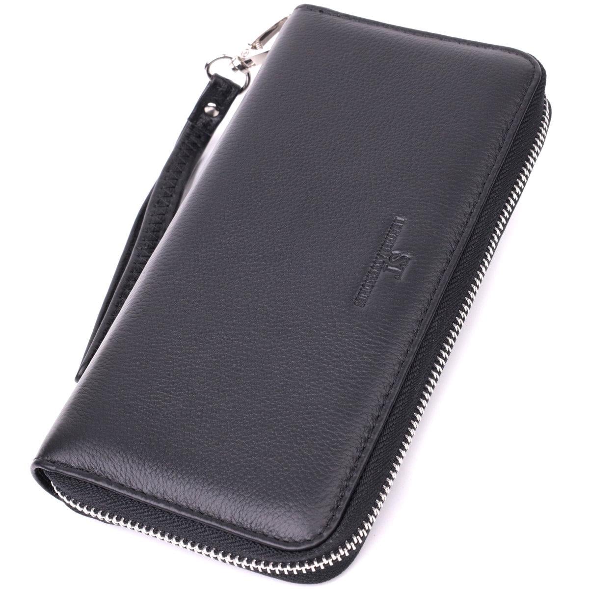 Кошелек ST Leather 22559 на молнии из натуральной кожи Черный (168-136-22559)