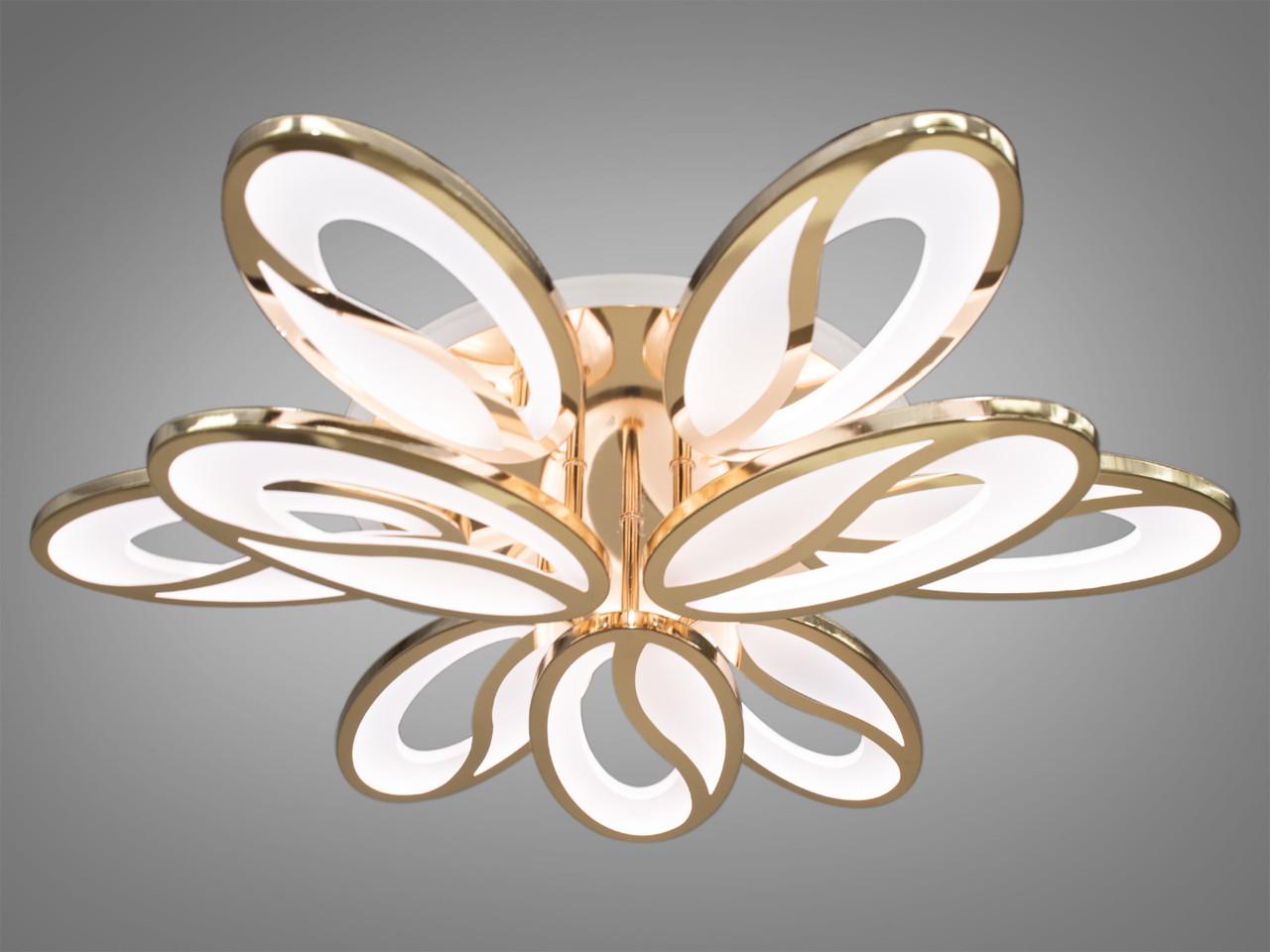 Люстра Led у спальню з диммером 8090-6+3G-L 150W на 21 м2 Золотий (1744216201) - фото 2 Люстра Led у спальню з диммером 8090-6+3G-L 150W на 21 м2 Золотий (1744216201) - фото 2