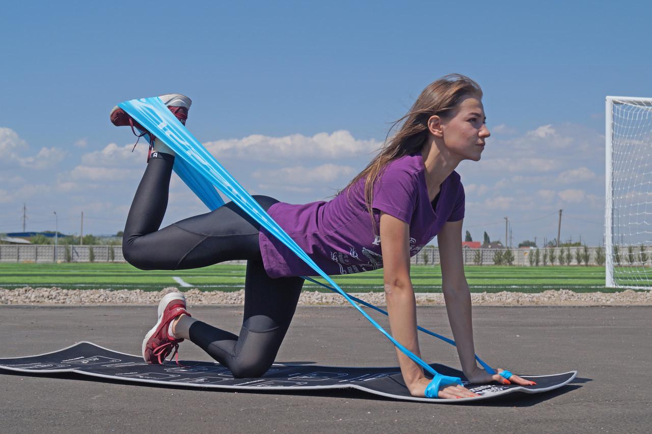 Лента-эспандер для фитнеса и реабилитации PowerPlay 4112 0,4 мм MediBand Light 6,8 кг Синий (A-011807) - фото 4 Лента-эспандер для фитнеса и реабилитации PowerPlay 4112 0,4 мм MediBand Light 6,8 кг Синий (A-011807) - фото 4