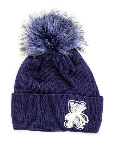 Шапка дитяча для дівчаток Соня D828 фліс 46-50 см Синій