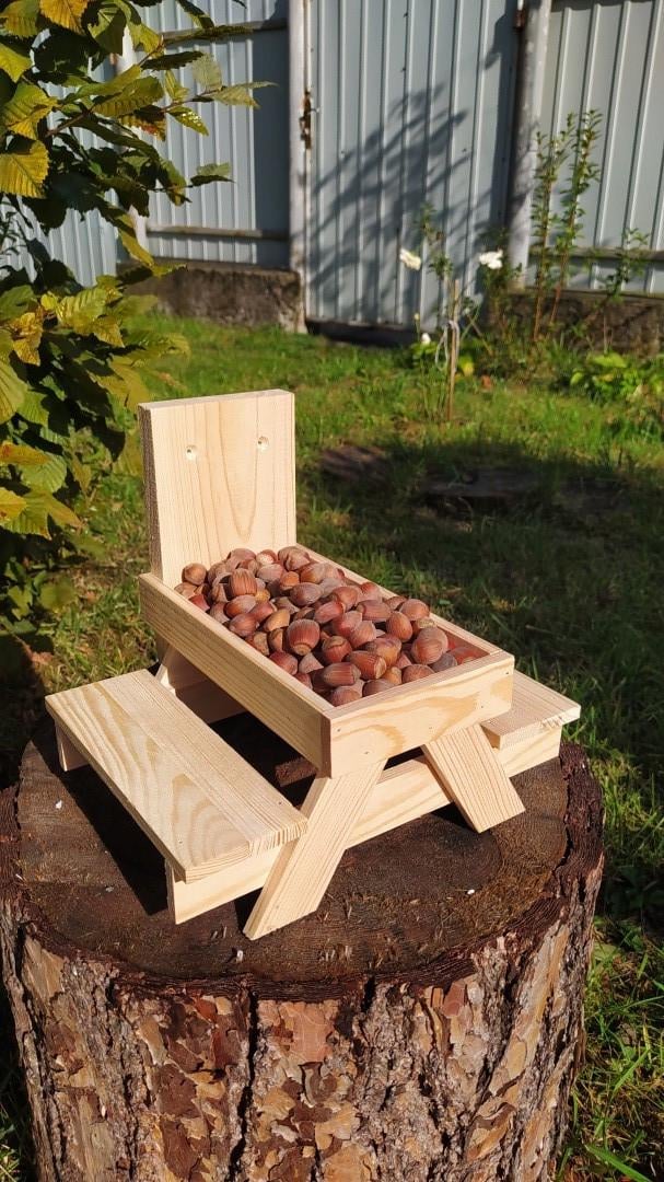 Кормушка для белок Подобед из древесины без краски 27х22х24 см - фото 8