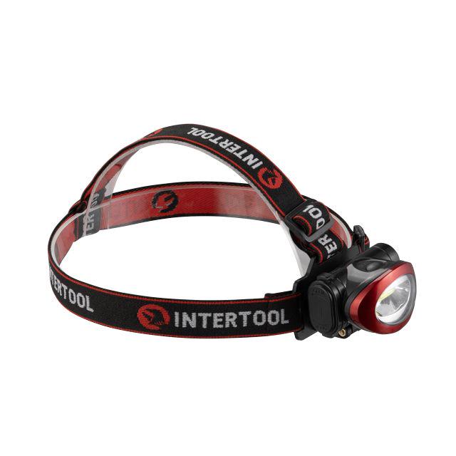 Ліхтар налобний світлодіодний, пиловологозахищений корпус, батарейки 3 ААА Intertool LB-0304 - фото 3 Ліхтар налобний світлодіодний, пиловологозахищений корпус, батарейки 3 ААА Intertool LB-0304 - фото 3