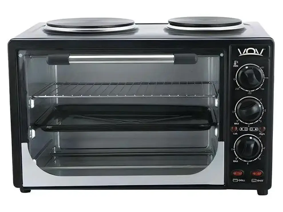 Электродуховка VOV Veohp с 2 конфорками/лоток для пиццы 30 л 1700 Вт (VOV VEOHP-30L)