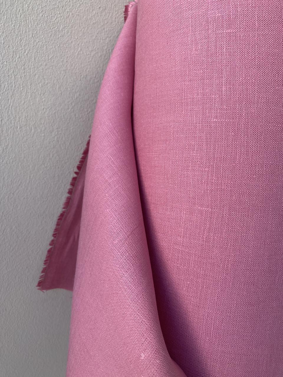 Ткань LINEN PLUS 100% лен 150 см 439 Розовый - фото 8