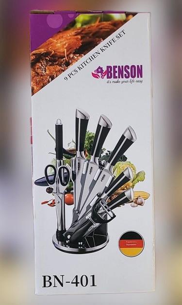Набір ножів з підставкою Benson BN-401 8в1 з нержавіючої сталі (11808)
