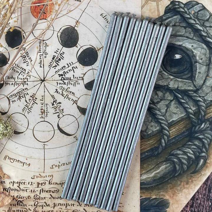 Свечи восковые 20 см Серебряный (34170028)