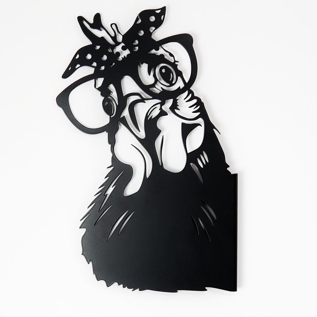 Садовая фигура Курочка металлическая крепление сбоку (DCR207)