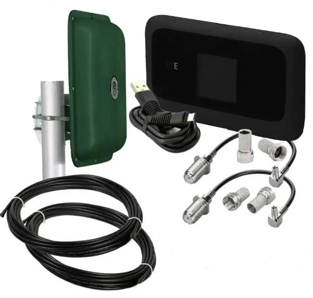 Інтернет-комплект з роутером ZTE MF910 Wi-Fi 4G з екраном і антеною MIMO Green ENERGY до 150 Мбіт/с (1987126866)