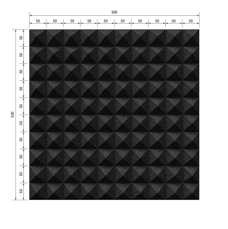 Акустический поролон EchoFom Пирамида 50 мм 50x50 см Черный графит - фото 5
