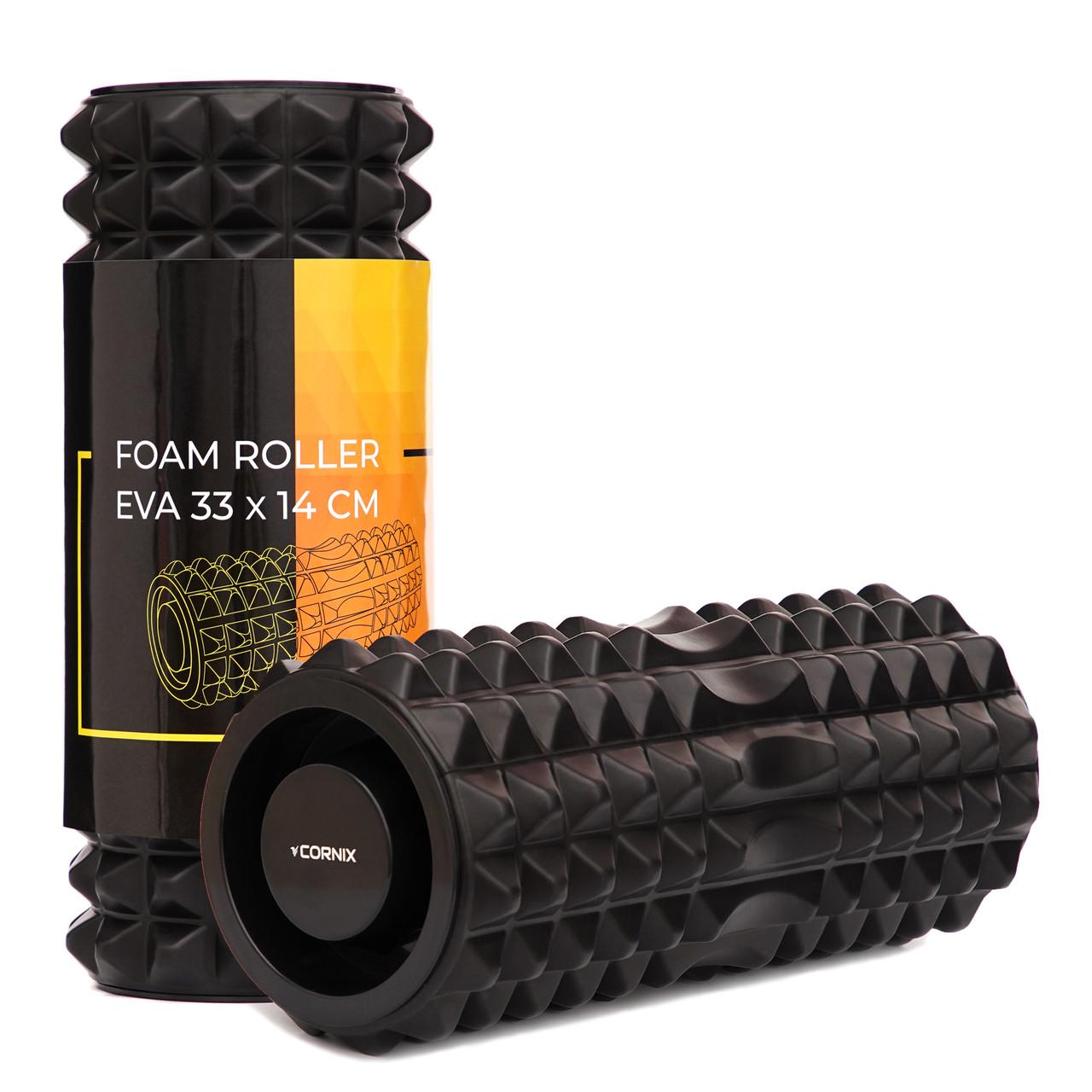 Массажный ролик Cornix EVA 33х14 см Black (XR-0341) - фото 2 Массажный ролик Cornix EVA 33х14 см Black (XR-0341) - фото 2