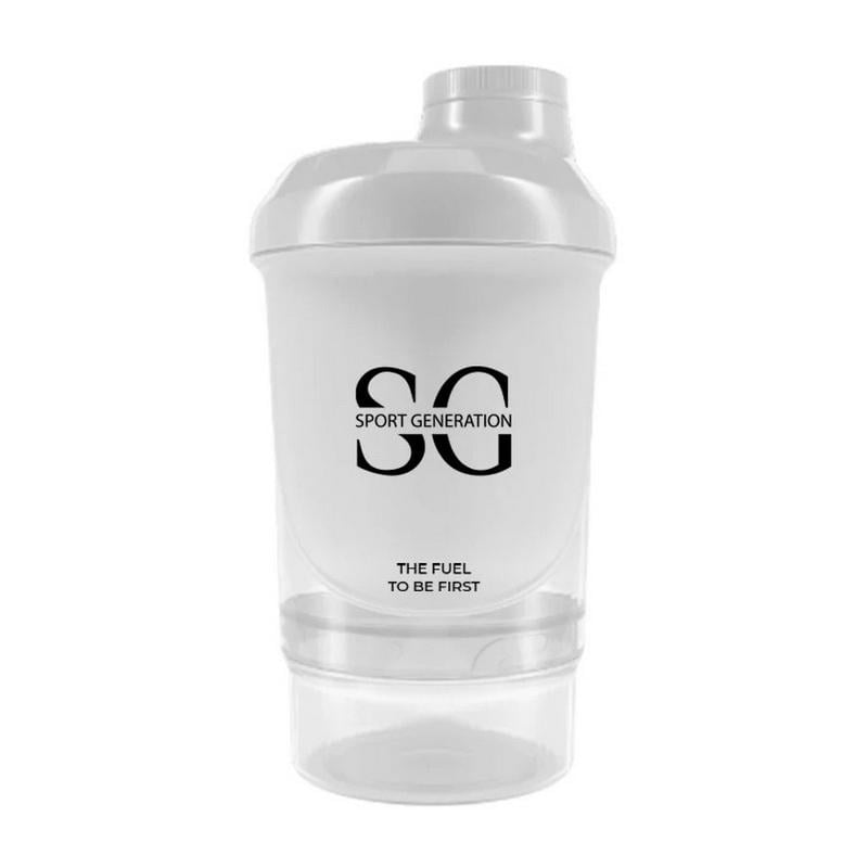 Шейкер компактный Sport Generation Shaker 2в1 300 мл Белый