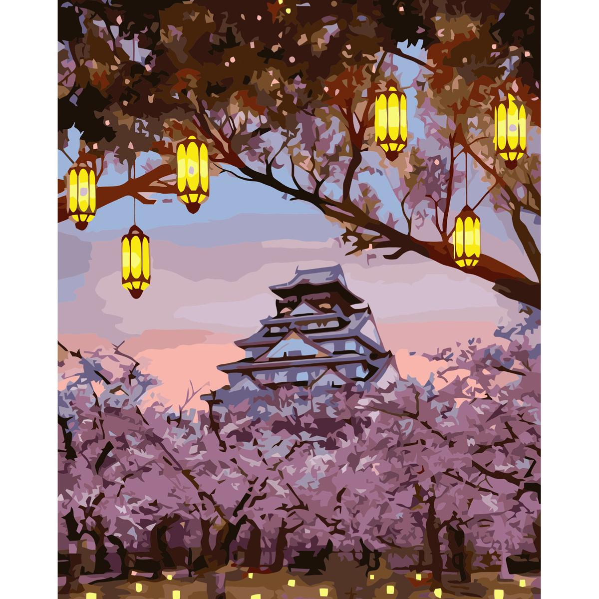 Картина по номерам Strateg Китайские фонарики 40x50 см (VA-3584)