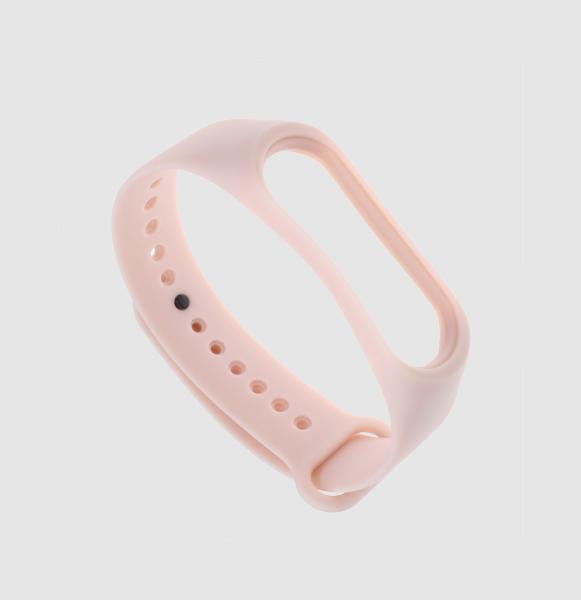 Ремешок для смарт-часов Xiaomi Mi Band 4/3 силиконовый Бежевый/Розовый (2418P)