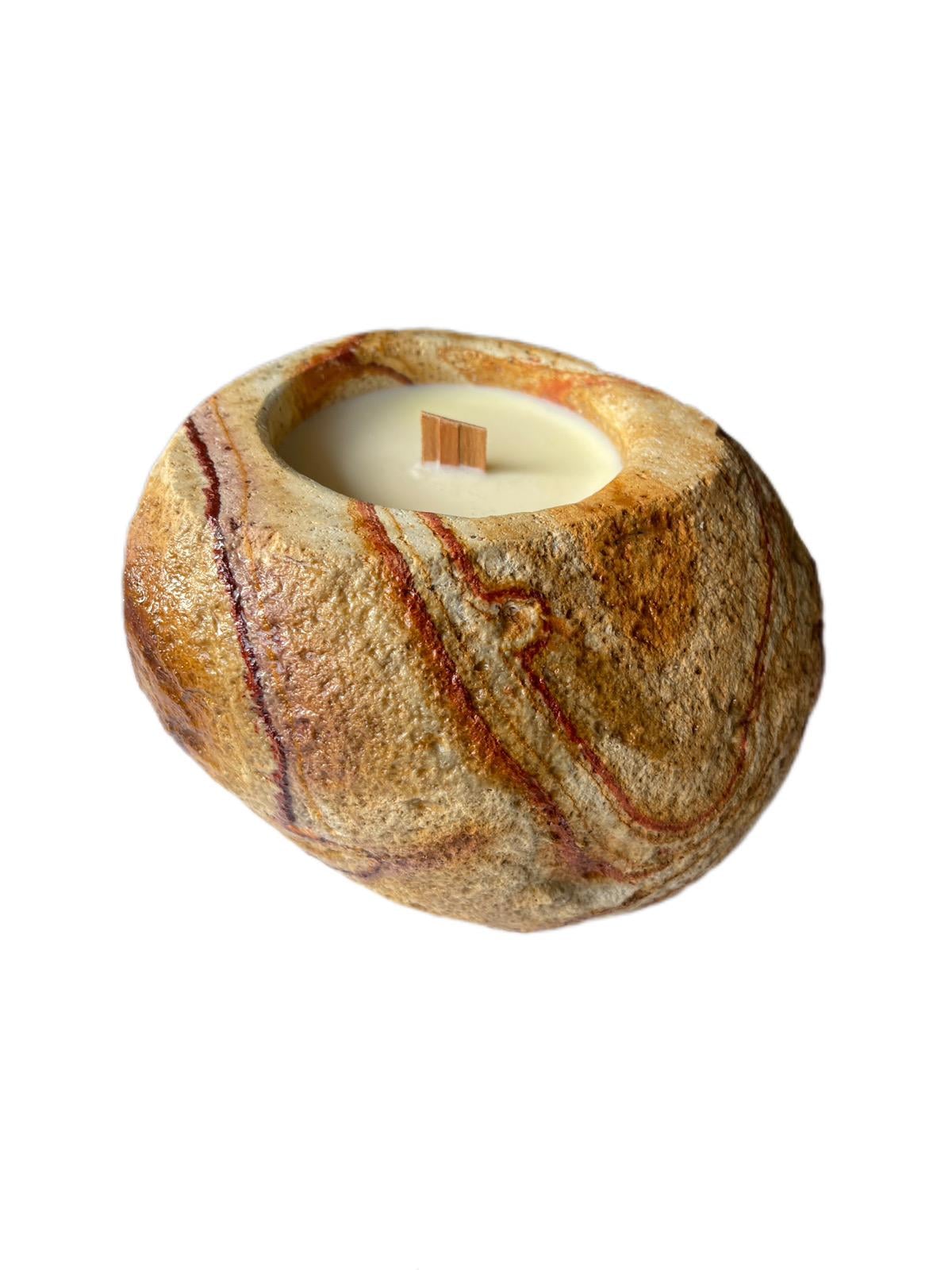 Свеча интерьерная THE КАМЕНЬ Попкорн ручная работа (29014091)