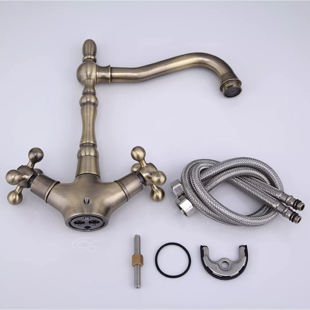 Смеситель кухонный Frap F4019-4 Бронзовый (24582905) - фото 4