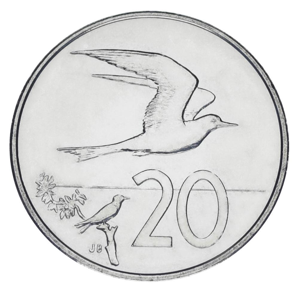 Коллекционная монета Острова Кука 20 центов 2015 UNC (М02784)