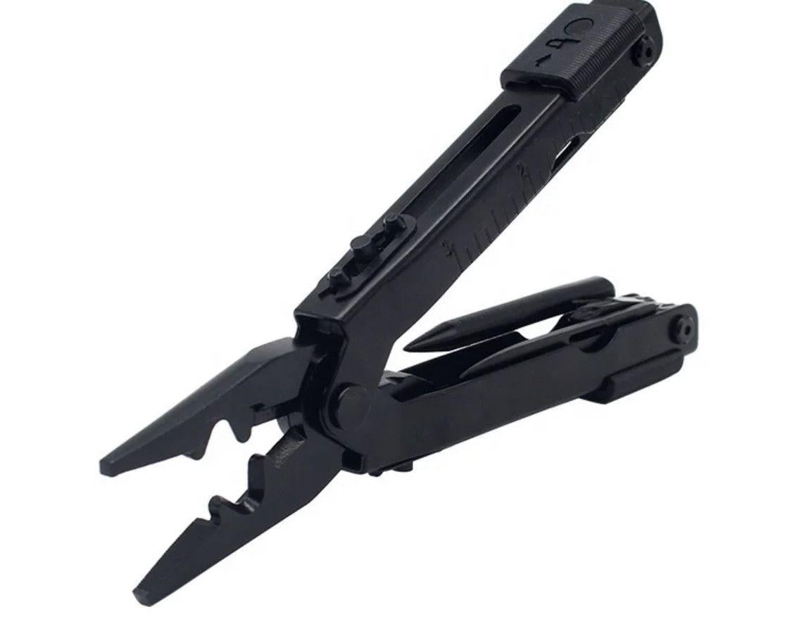 Мультитул саперный 20в1 с обжимом для детонаторов стальной пробойник/линейка и чехол 16,7 см Черный (30)