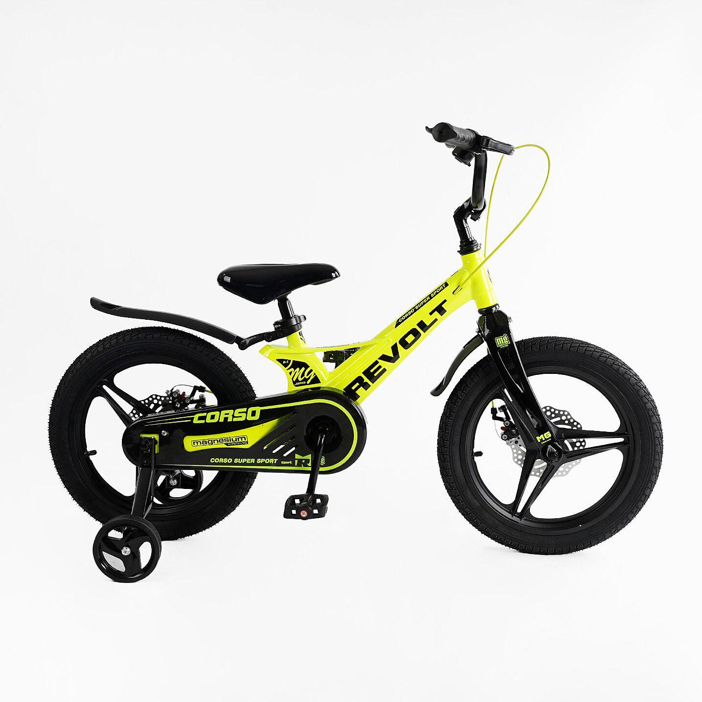 Велосипед двухколесный Corso Revolt 16" детский магниевый Желтый - фото 2 Велосипед двухколесный Corso Revolt 16" детский магниевый Желтый - фото 2