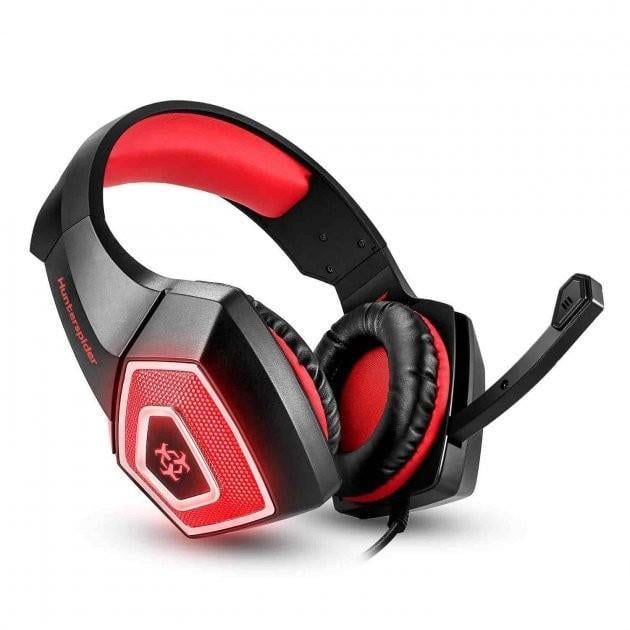 Ігрові навушники HUNTERSPIDER Gaming with LED V1 Black-Red
